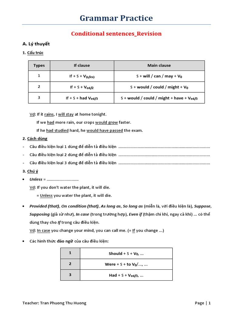 Conditional Sentences Revision | PDF
