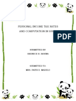 Personal Income Tax Rates and Computation in Spain: Submitted By: Shenece R. Ravina