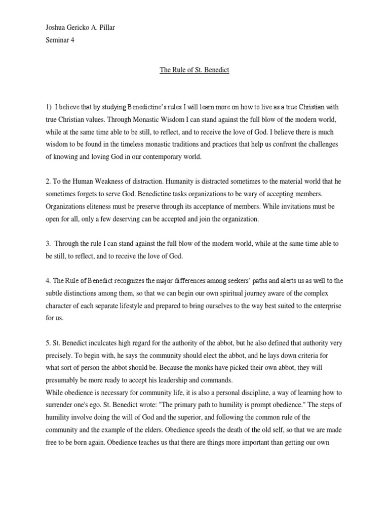 The Rule of St. Benedict PDF Abbot Monk