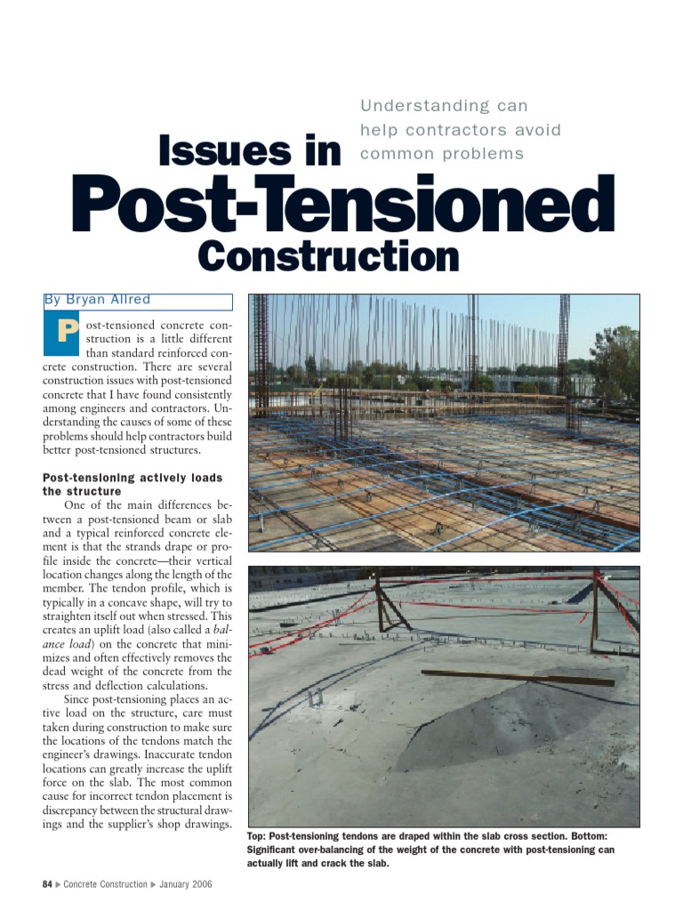Common Construction PT Issues Article | PDF | Prestressed Concrete ...