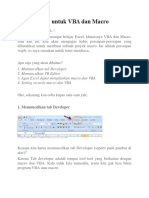 Setting Excel Untuk VBA Dan Macro