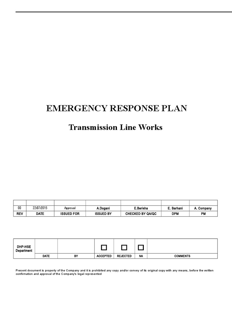 Emergency Response Plan for Construction | PDF | First Aid | Oil Spill