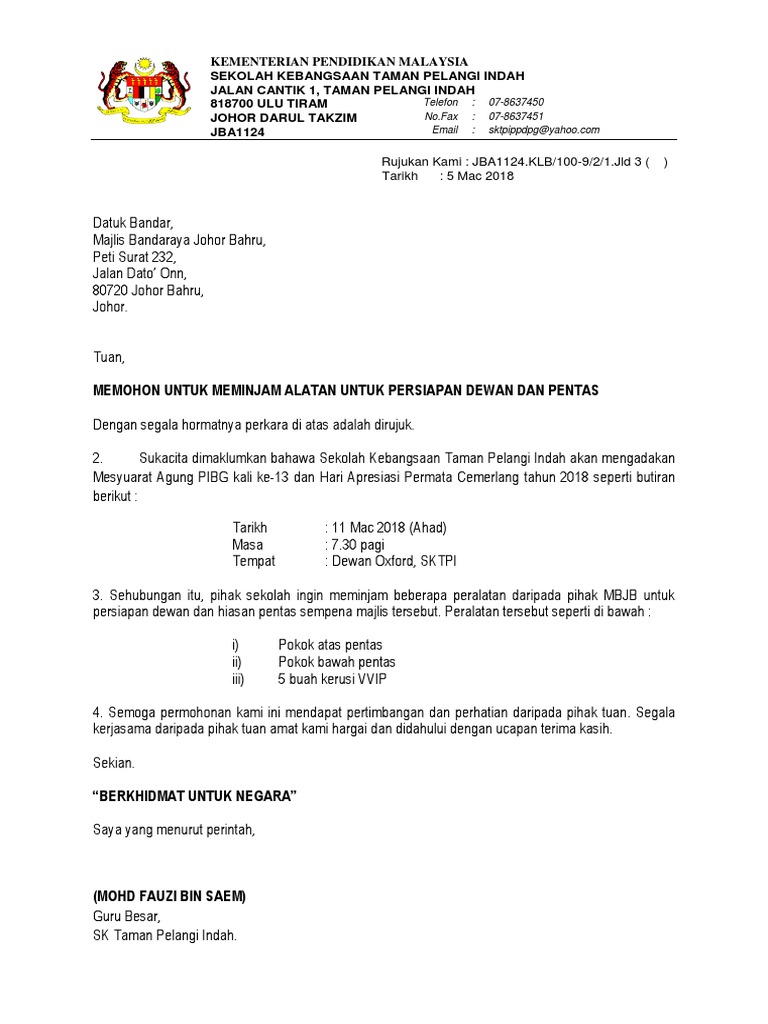 Datuk Bandarmajlis Bandaraya Johor Bahrupeti Surat 23280720 Johor Bahru