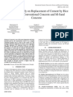 Comparative Study On Replacement of Cement by Rice Husk Ash in Conventional Concrete and M Sand Concrete 1