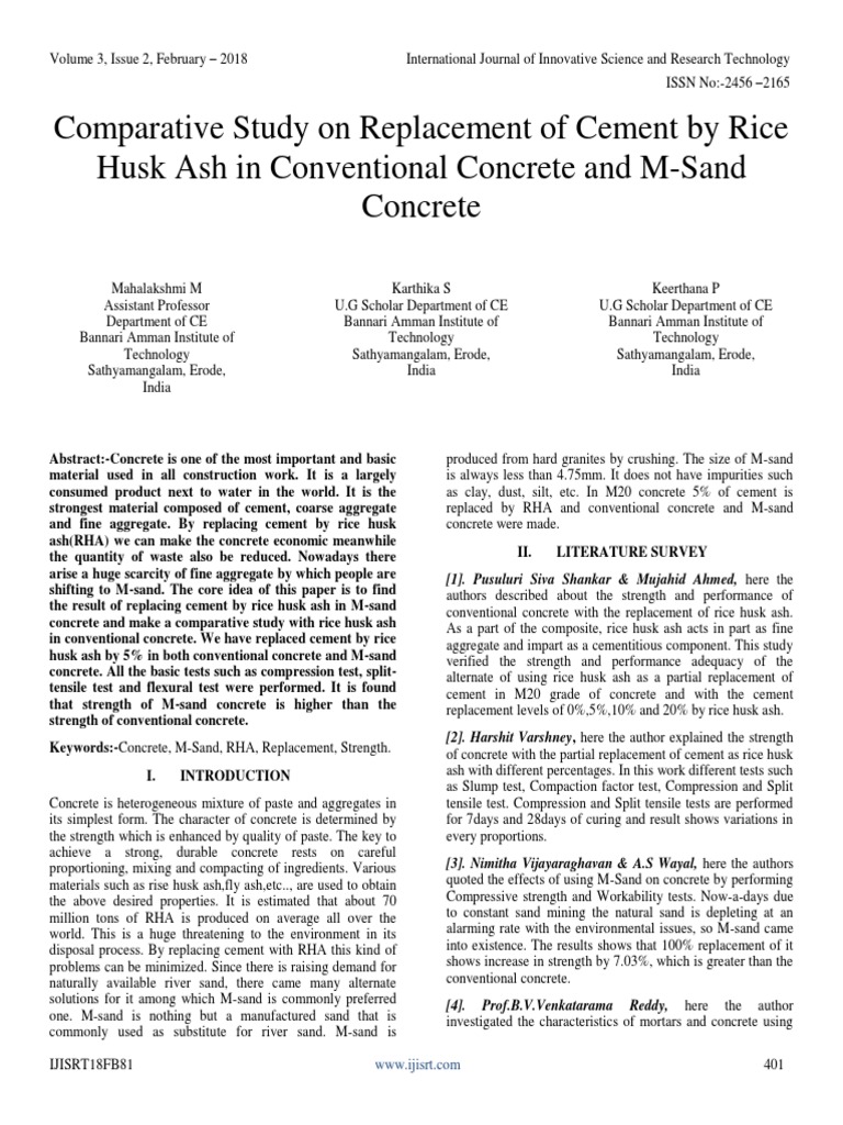 Comparative Study On Replacement of Cement by Rice Husk Ash in ...