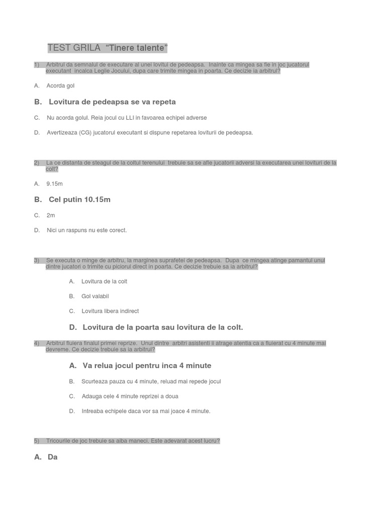 Test Grila | PDF
