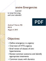 Managing Hypertensive Emergencies and Urgencies