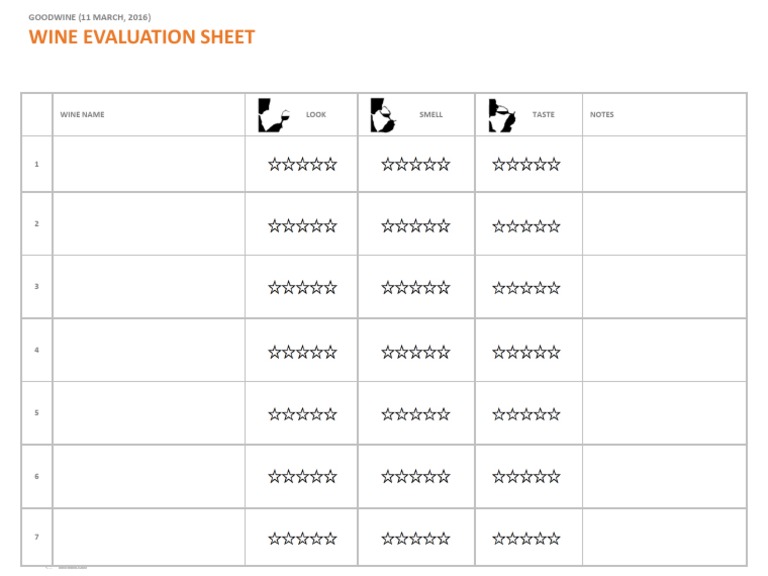 Wine Evaluation Sheet | PDF