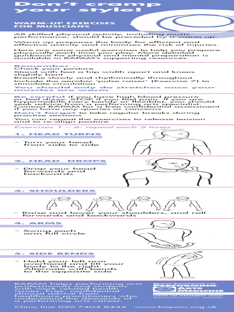 Warm-Up Exercises For Musicians: Remember . | PDF | Arm | Physical Exercise