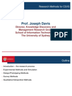 Prof. Joseph Davis: Research Methods For CS/IS
