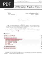 The Basics of Olympiad Number Theory: Author Justin Stevens Editor and L TEX Manager David Altizio