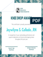 Knee Drop Award: Jaywilyne S. Collado, RN