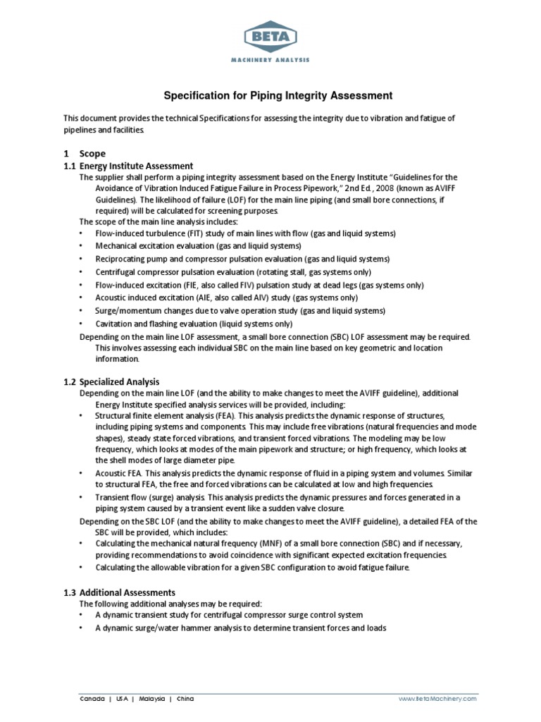 Piping Integrity Assessment Guidelines | PDF | Pump | Pipe (Fluid ...