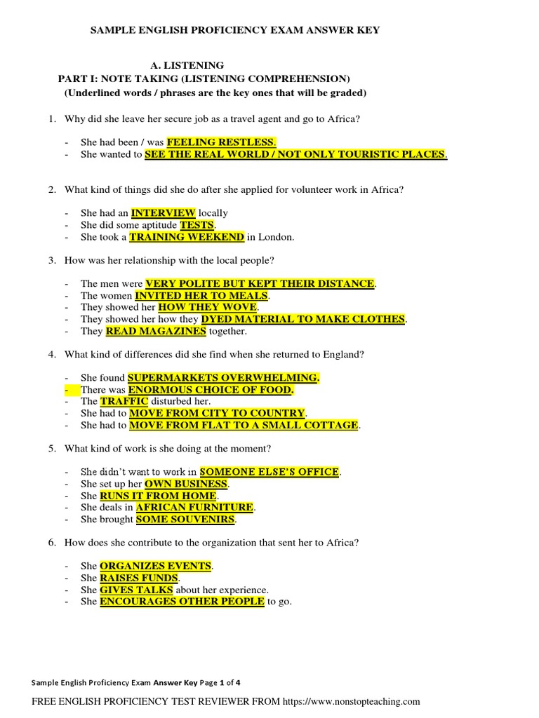 English Proficiency Test Review Guide | PDF | Geography | Multilingualism