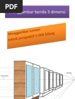 Menggambar Lemari Teknik Perspektif 1 Titik Hilang