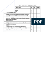 Process Audit Questionnaire