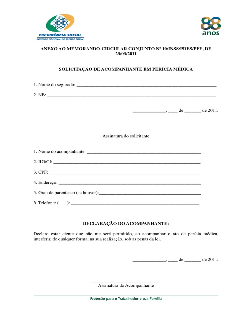 Anexo Ao Memorando 10 Inss - Acompanhar Pericia | PDF