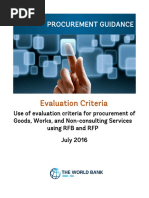 Procurement Guidance Evaluation Criteria