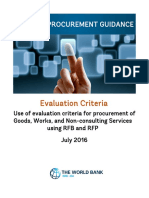 Procurement Guidance Evaluation Criteria