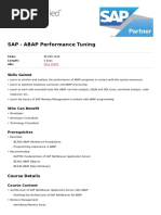 SAP - ABAP Performance Tuning: Skills Gained