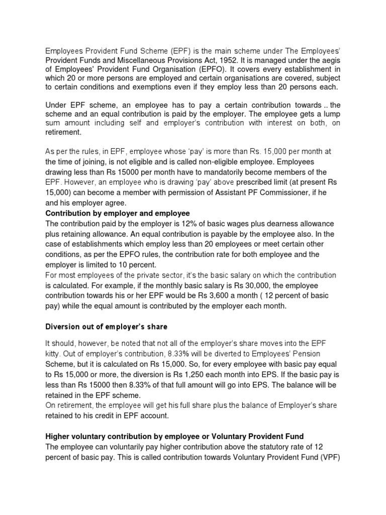 EPF Contribution and Withdrawal Guidelines | PDF | Public Finance ...