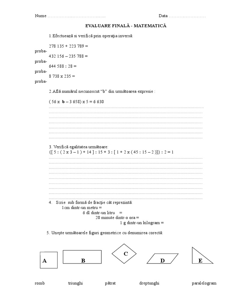 Evaluare Finala