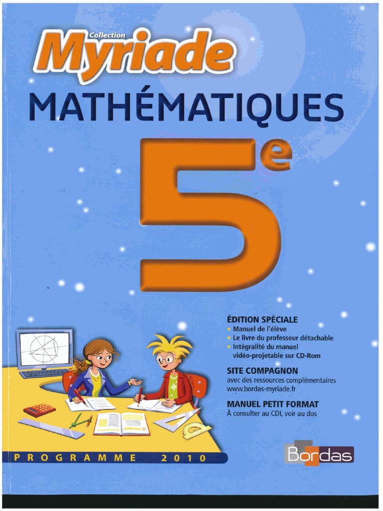 Manuel De Maths 5ème Myriade En Ligne