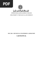 Lab Manual: International Islamic University Malaysia Department of Mechanical Engineering