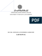 Lab Manual: International Islamic University Malaysia Department of Mechanical Engineering