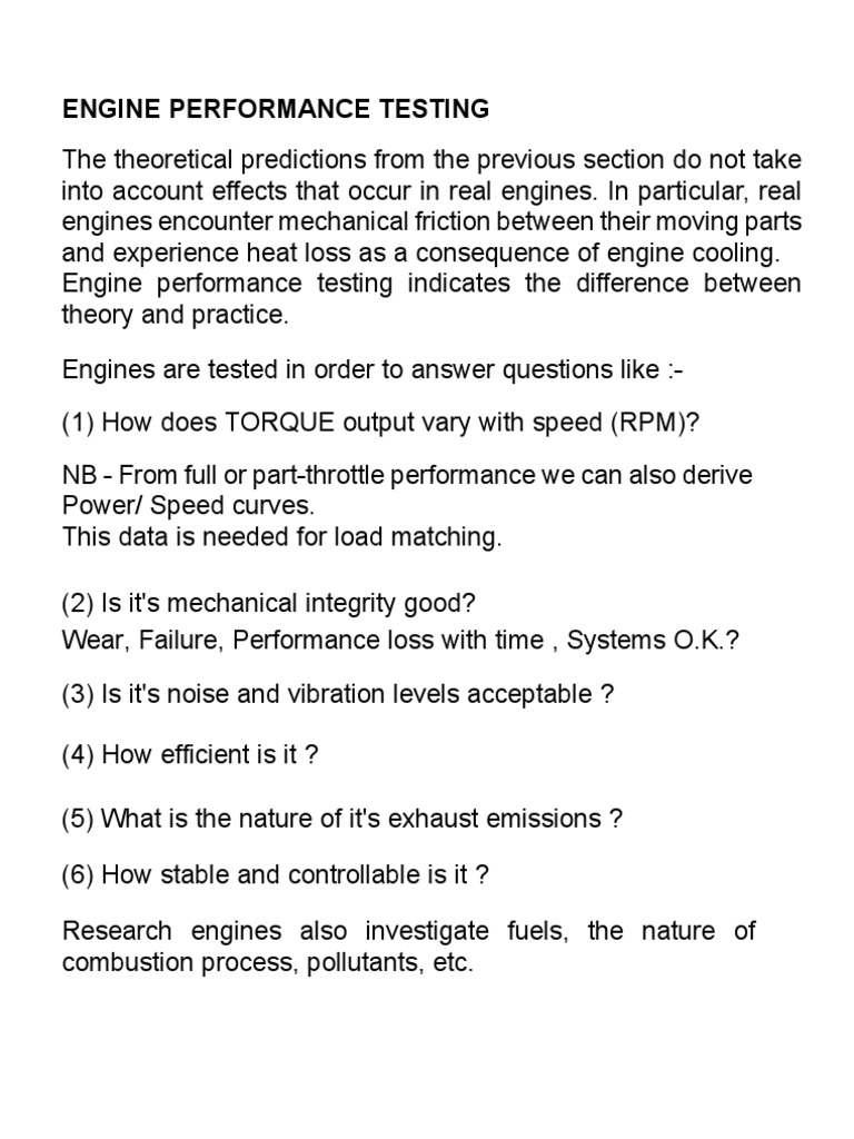 Engine Performance Testing PDF