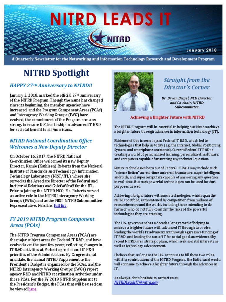 NITRD Program: Advancing IT for Society | PDF | Research And ...