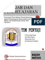 Penerapan Teori Belajar Konstruktivisme Dalam Pembelajaran Matematika Pada Materi "Pertidaksamaan Linear Satu Variabel"