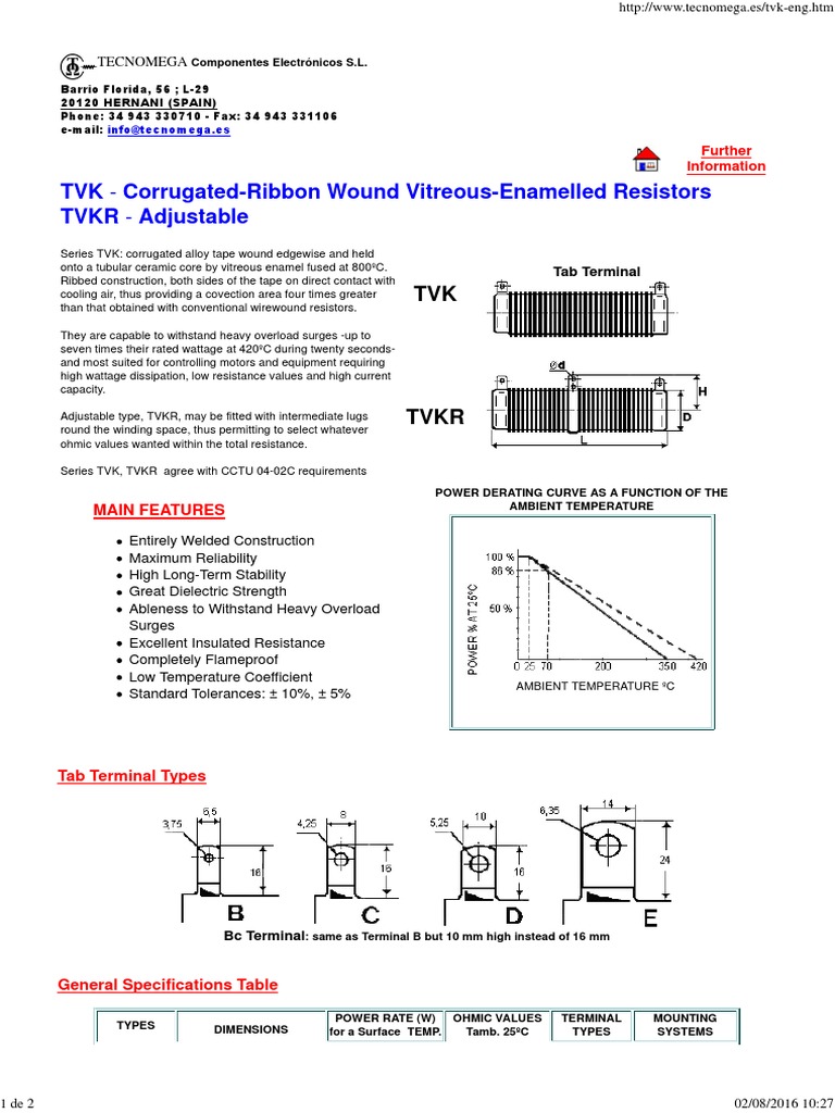TVK - Corrugated-Ribbon Wound Vitreous-Enamelled Resistors TVKR ...