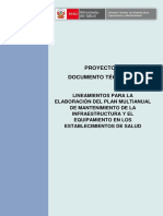 Lineamientos para La Elaboración Del Plan Multianual de Mantenimiento de La Infraestructura y El PDF