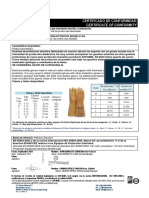 Certificado de conformidad guantes dieléctricos SG