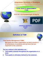 The Entrepreneur University of Brawijaya: Total Quality Management (TQM)