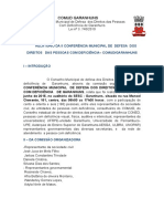 Relatorio Da II Conderencia de Direitos Das Pessoas Com Defici Ncia de Garanhuns