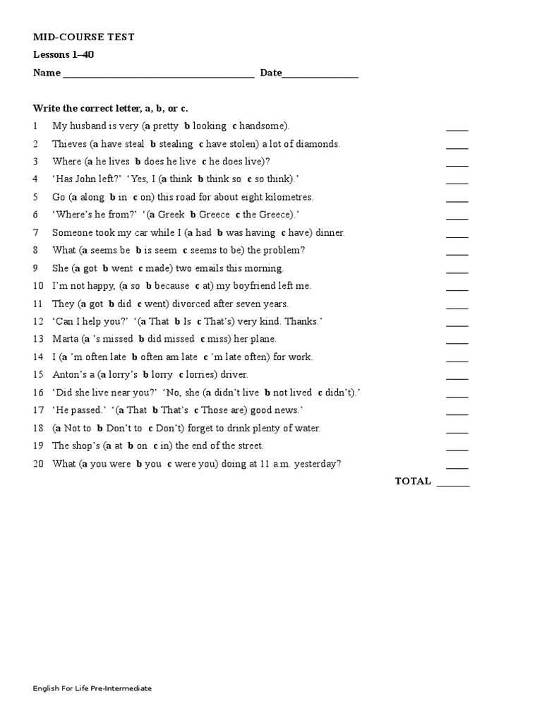 English For Life Pre Intermediate Pdf