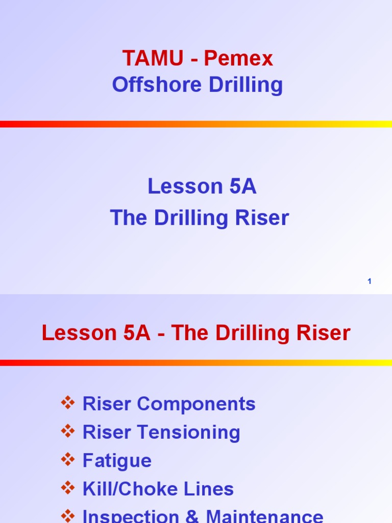 Offshore Drilling: Riser Systems Overview | PDF | Fatigue (Material ...