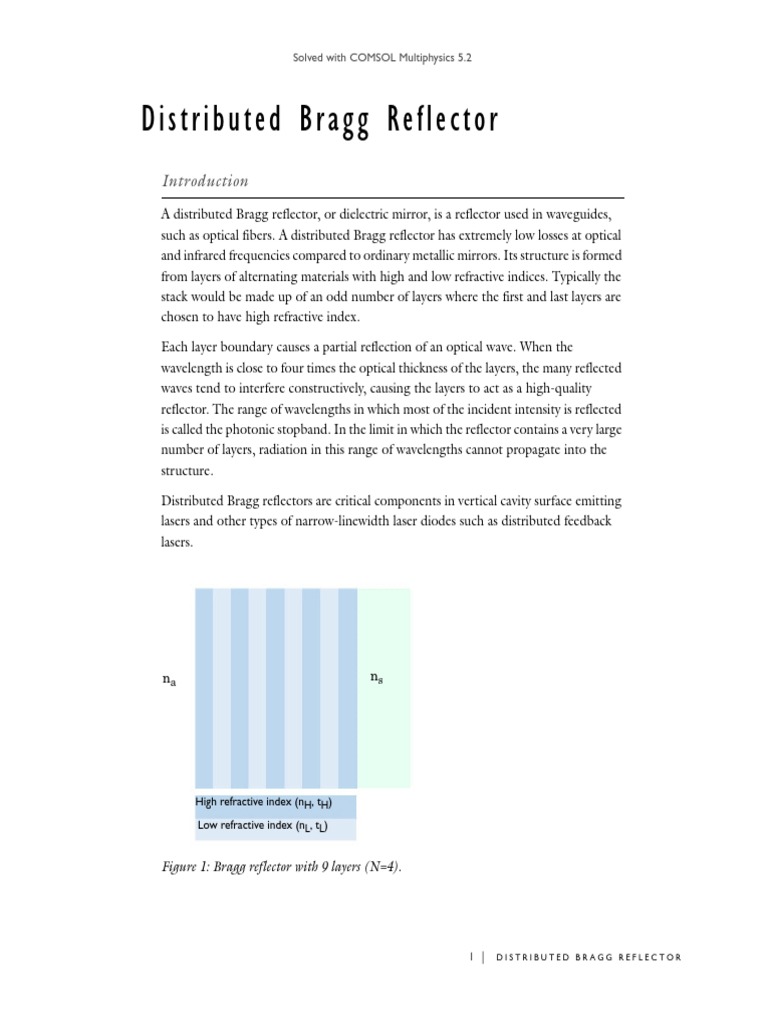 Distributed Bragg Reflector Design Guide | PDF | Mirror | Refractive Index
