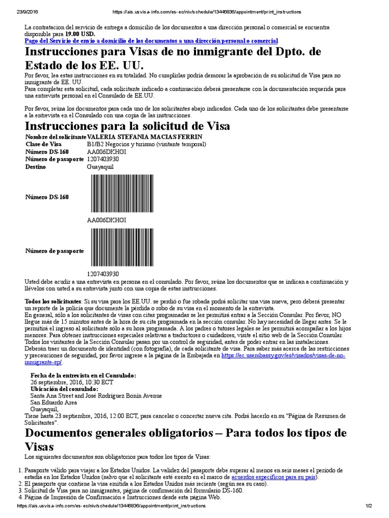 Ais Usvisa Info Macias Ecuador Pasaporte