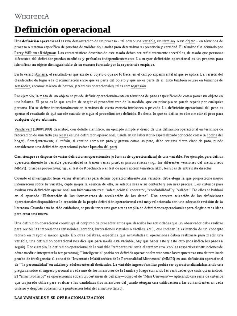 Definición_operacional Ciencia cognitiva Psicología