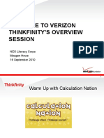 Welcome To Verizon Thinkfinity'S Overview Session: NEO Literacy Corps Meagen Howe 16 September 2010
