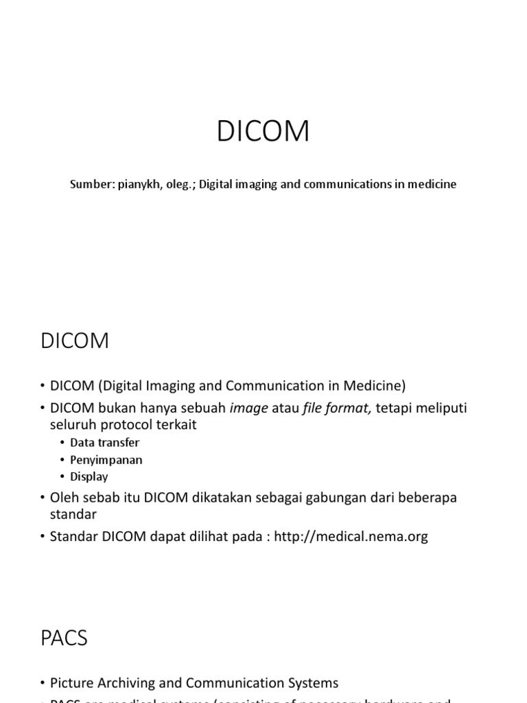 Memahami DICOM dalam Kedokteran Digital | PDF | Komputer