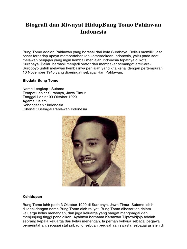 Bung Tomo Biografi