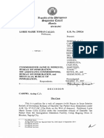 Lorie Marie Tomas Callo vs. Commissioner Jaime H. Morente, Bureau of Immigration, OIC Associates Commissioners, Bureau of Immigration, and Brian Alas, Bureau of Immigration