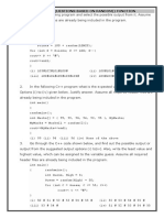 Random function questions with possible outputs