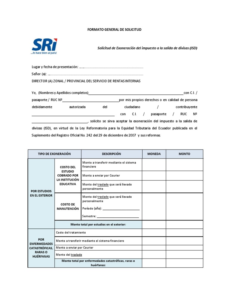 Carta De Exoneracion De Impuestos - Z Soalan