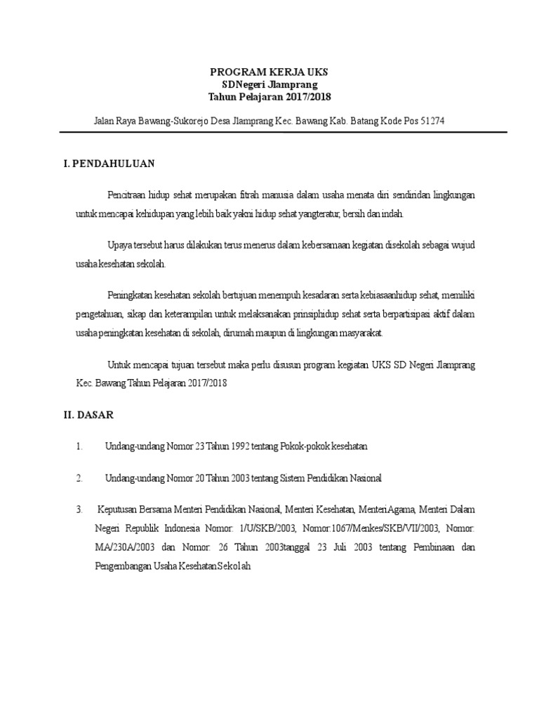 Program Uks Sd Pdf Lengkap