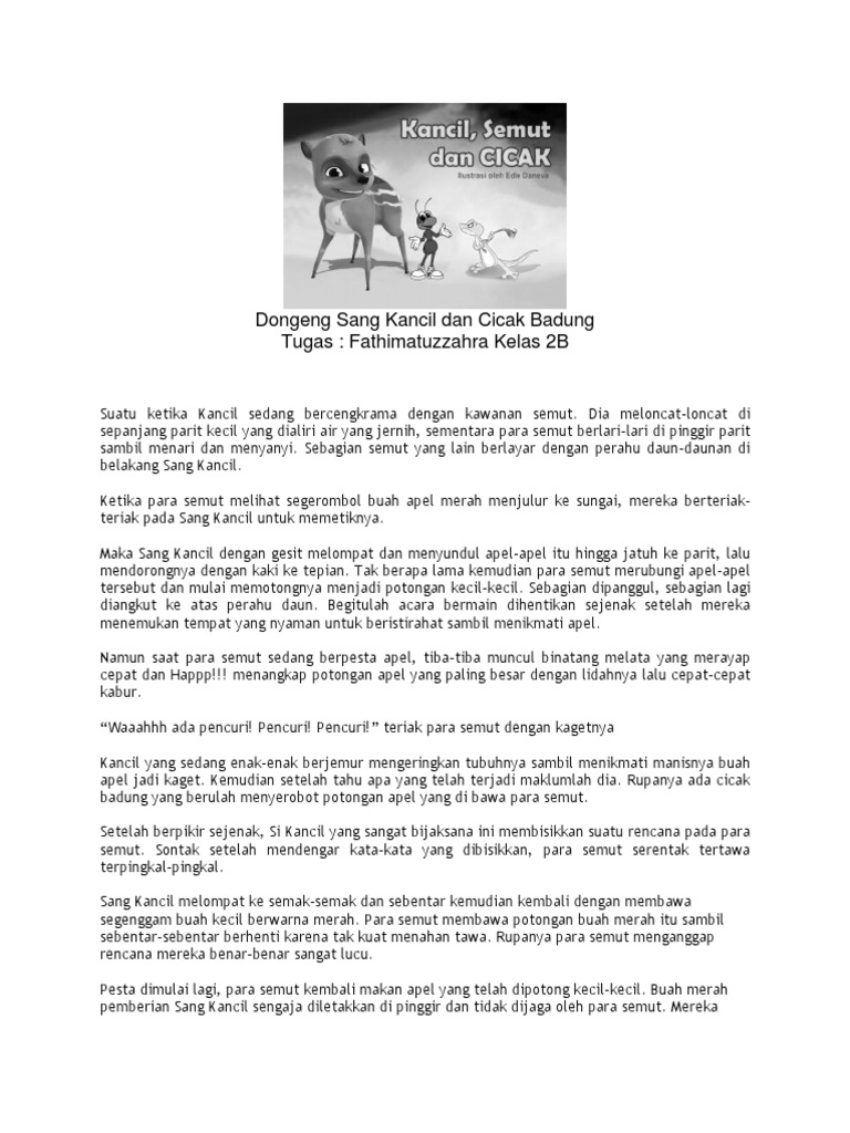 Dongeng Sang Kancil Dan Cicak Badung